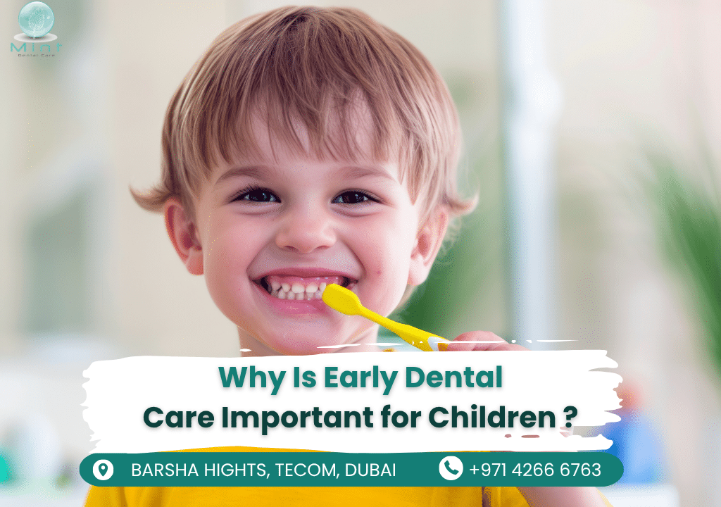 Happy toddler at a pediatric dental clinic in Dubai, enjoying a first dental visit.